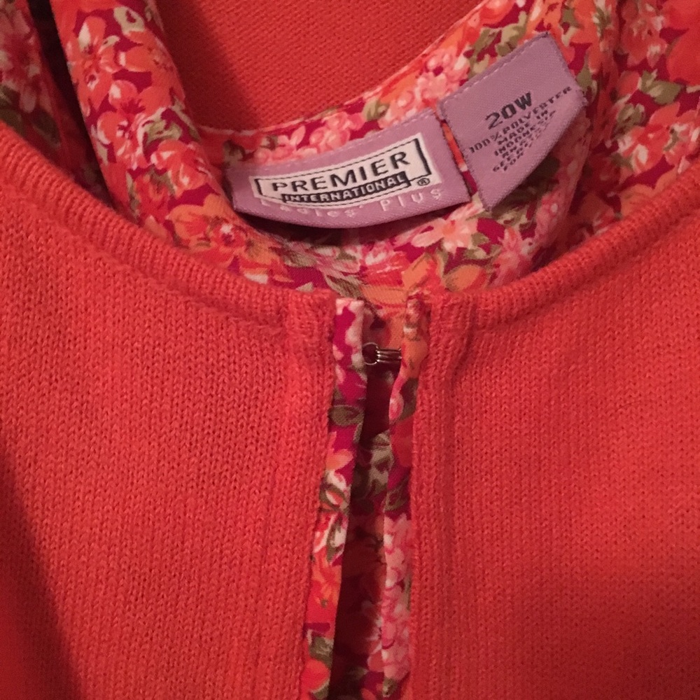 Women's Orange Floral Two-Piece Dress Set - Picture 3 of 8